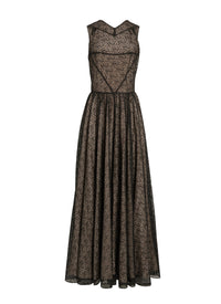 Shiny gala dress with full skirt - Black intense
