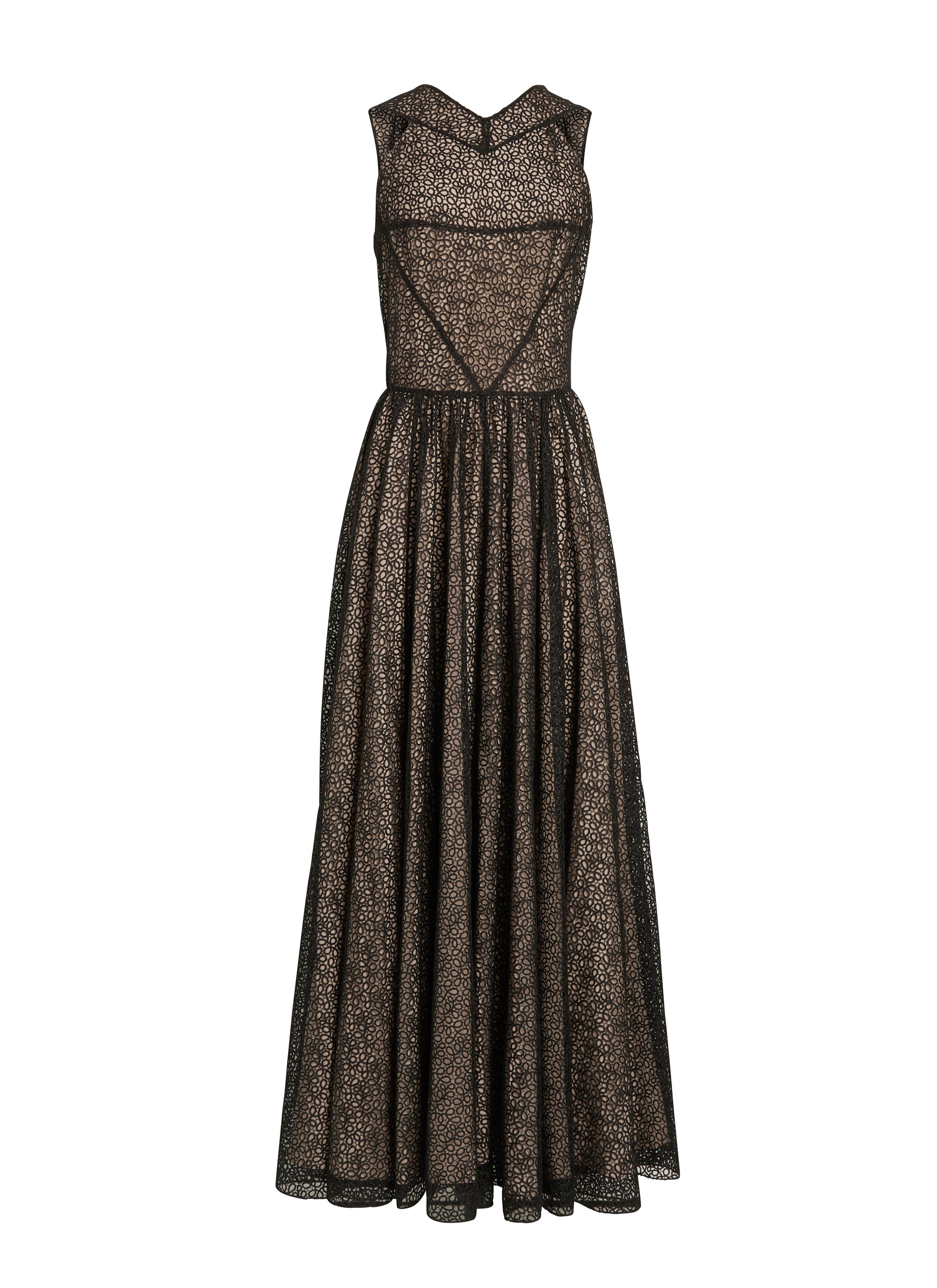 Shiny gala dress with full skirt - Black intense