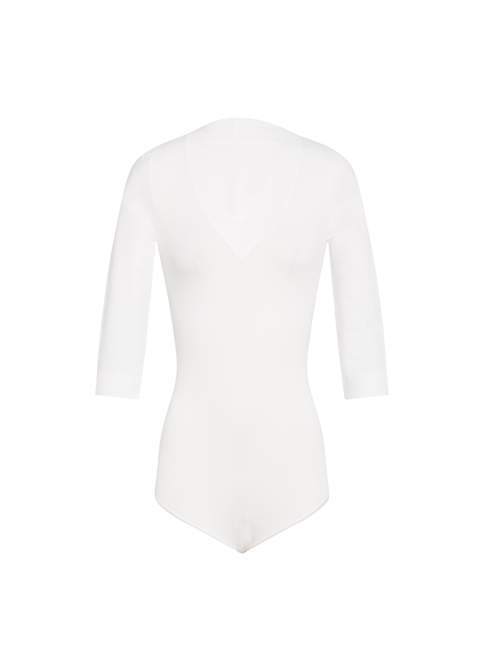 3/4 sleeve buttoned bodysuit - White