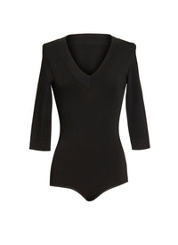 3/4 sleeve bodysuit - Black