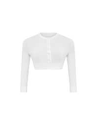 Short buttoned cardigan - White
