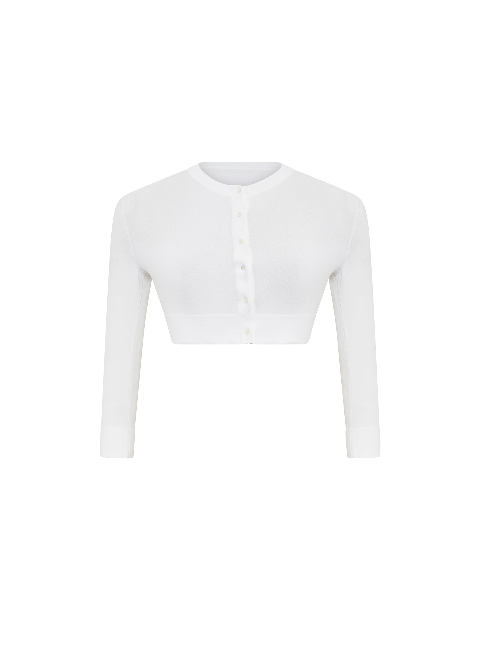 Short buttoned cardigan - White