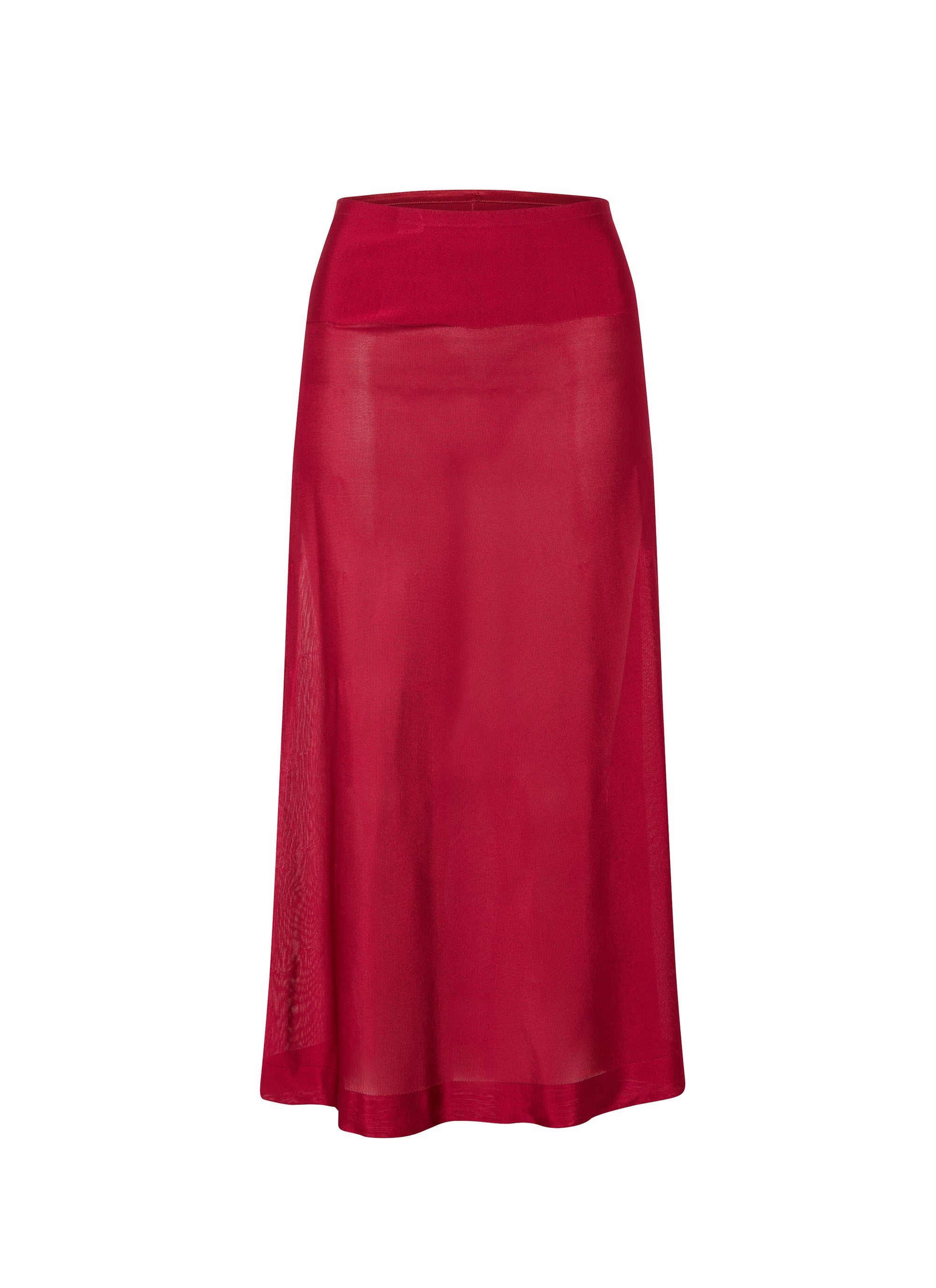 Fond de jupe longue en maille unie transparente - Magenta
