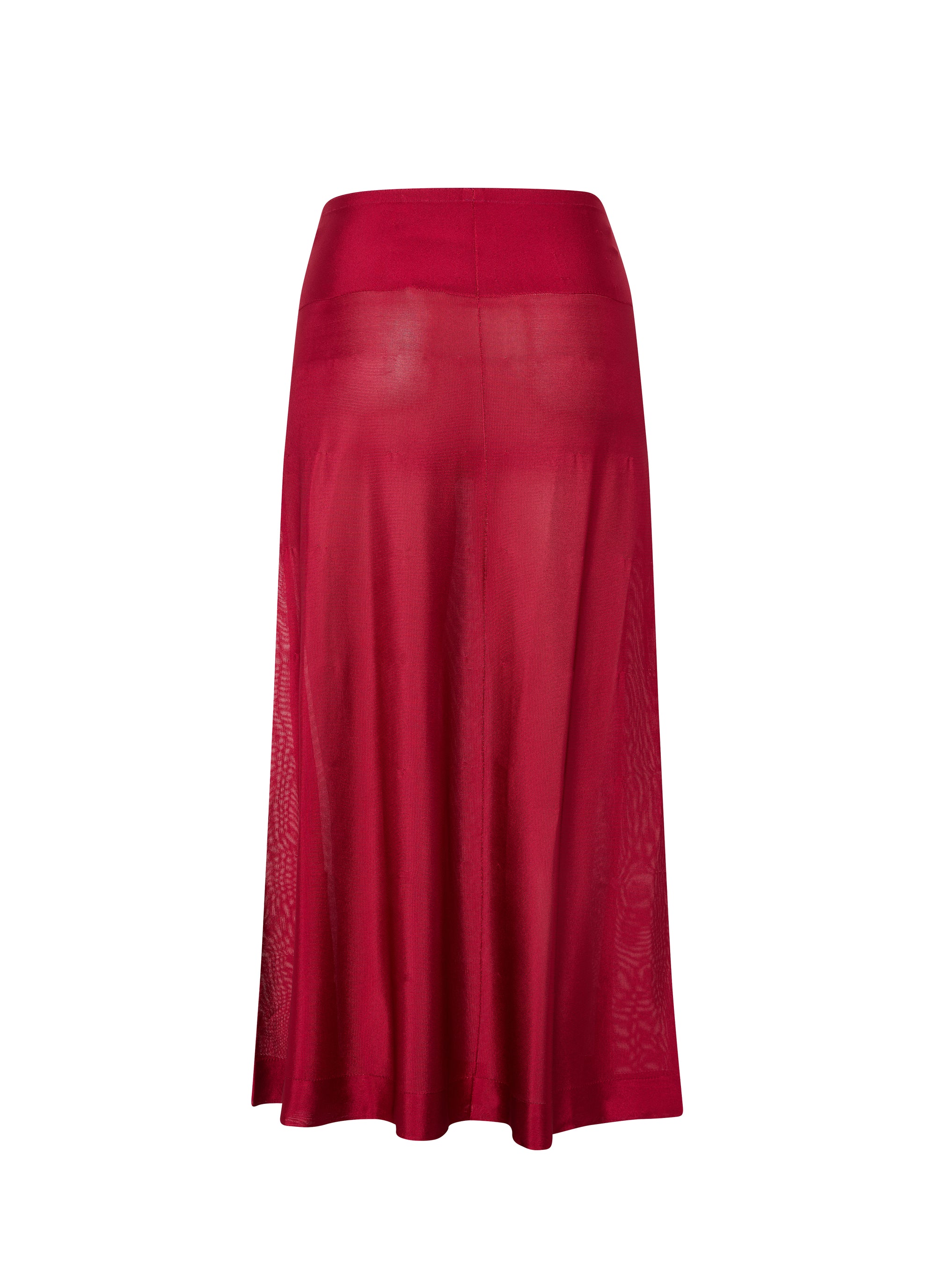 Fond de jupe longue en maille unie transparente - Magenta