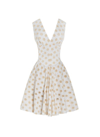 Sleeved embroidered dress - White & Vanilla