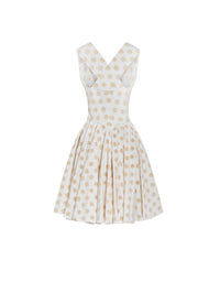 Sleeved embroidered dress - White & Vanilla