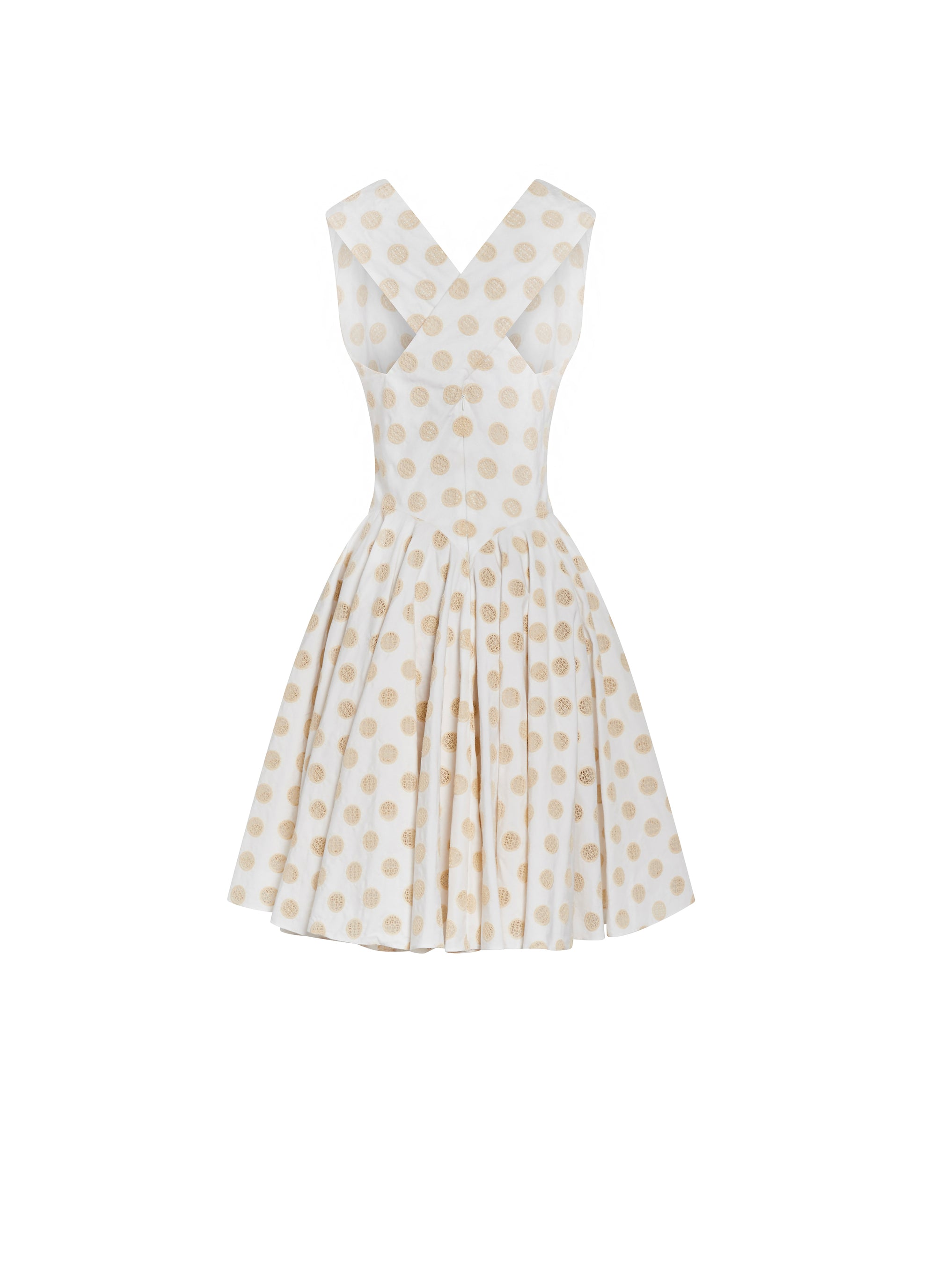 Sleeved embroidered dress - White & Vanilla
