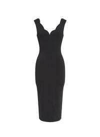 Robe fourreau en maille - Noir