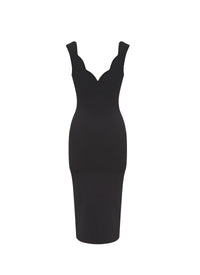 Robe fourreau en maille - Noir