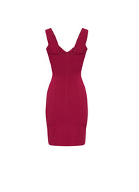 Robe droite en maille - Magenta