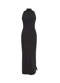 Vénus high neck sleeveless dress - Black intense