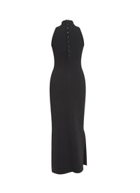 Vénus high neck sleeveless dress - Black intense