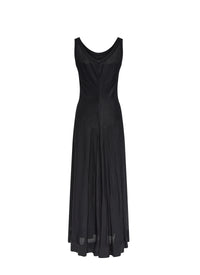 Robe longue sans manches à ourlet ajouré - Noir