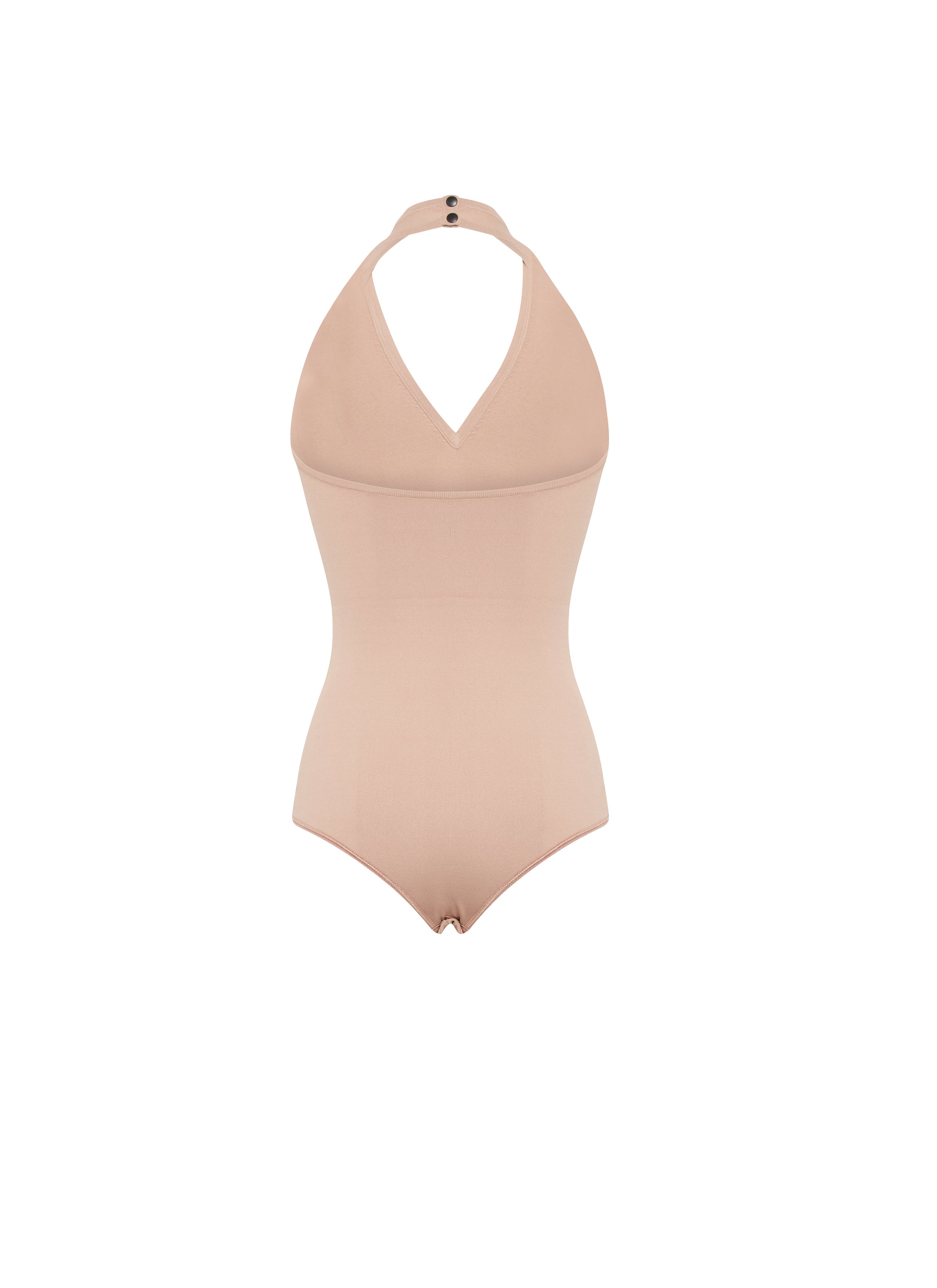 Sleeveless bodysuit with fastening - Nude