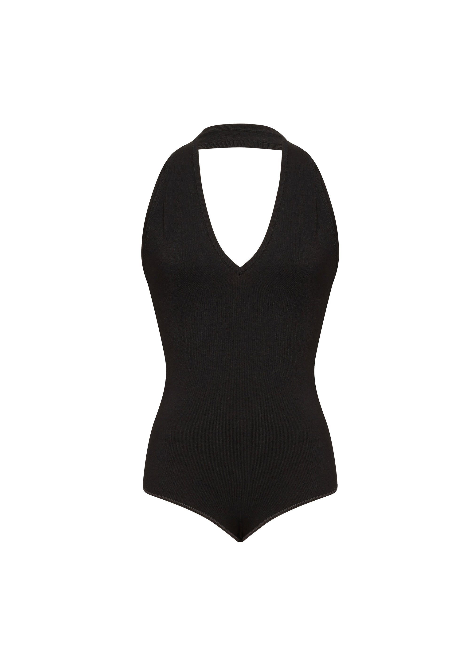 Sleeveless bodysuit with fastening - Black intense