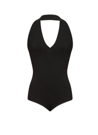 Sleeveless bodysuit with fastening - Black