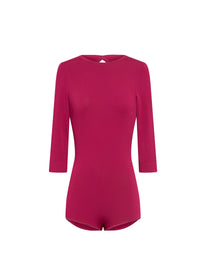 Body short à manches 3/4 - Magenta