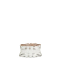 Small pattern corset belt in leather - Optic White