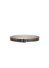 Flat leather drop belt - Black intense