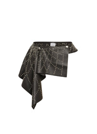 Ceinture large en cuir - Noir