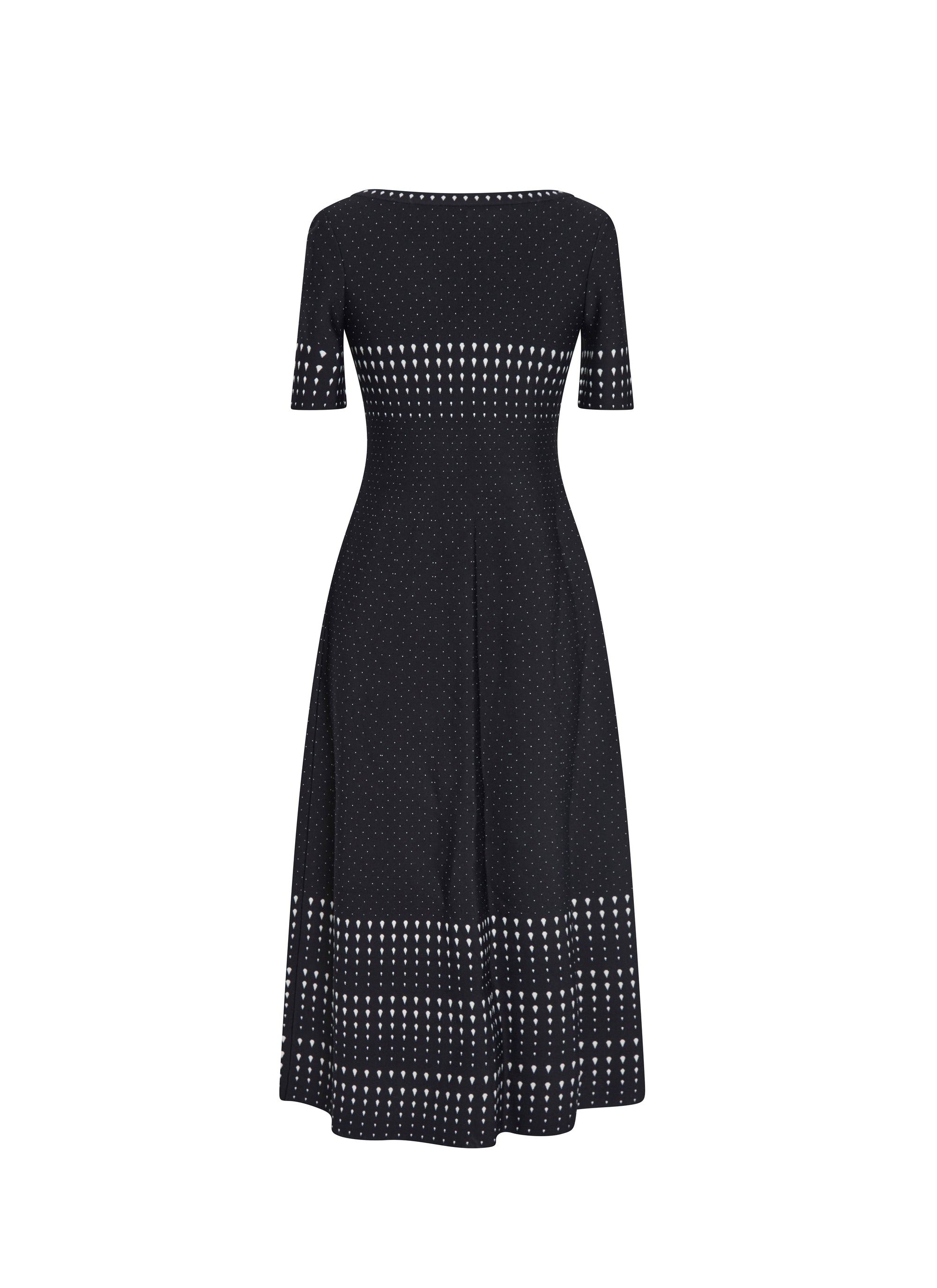 Short-sleeved v-neck maxi dress - Black & White