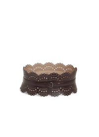Ceinture corset cloutée en cuir - Almandite