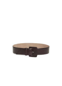 Ceinture à boucle géométrique oversize en cuir - Almandite