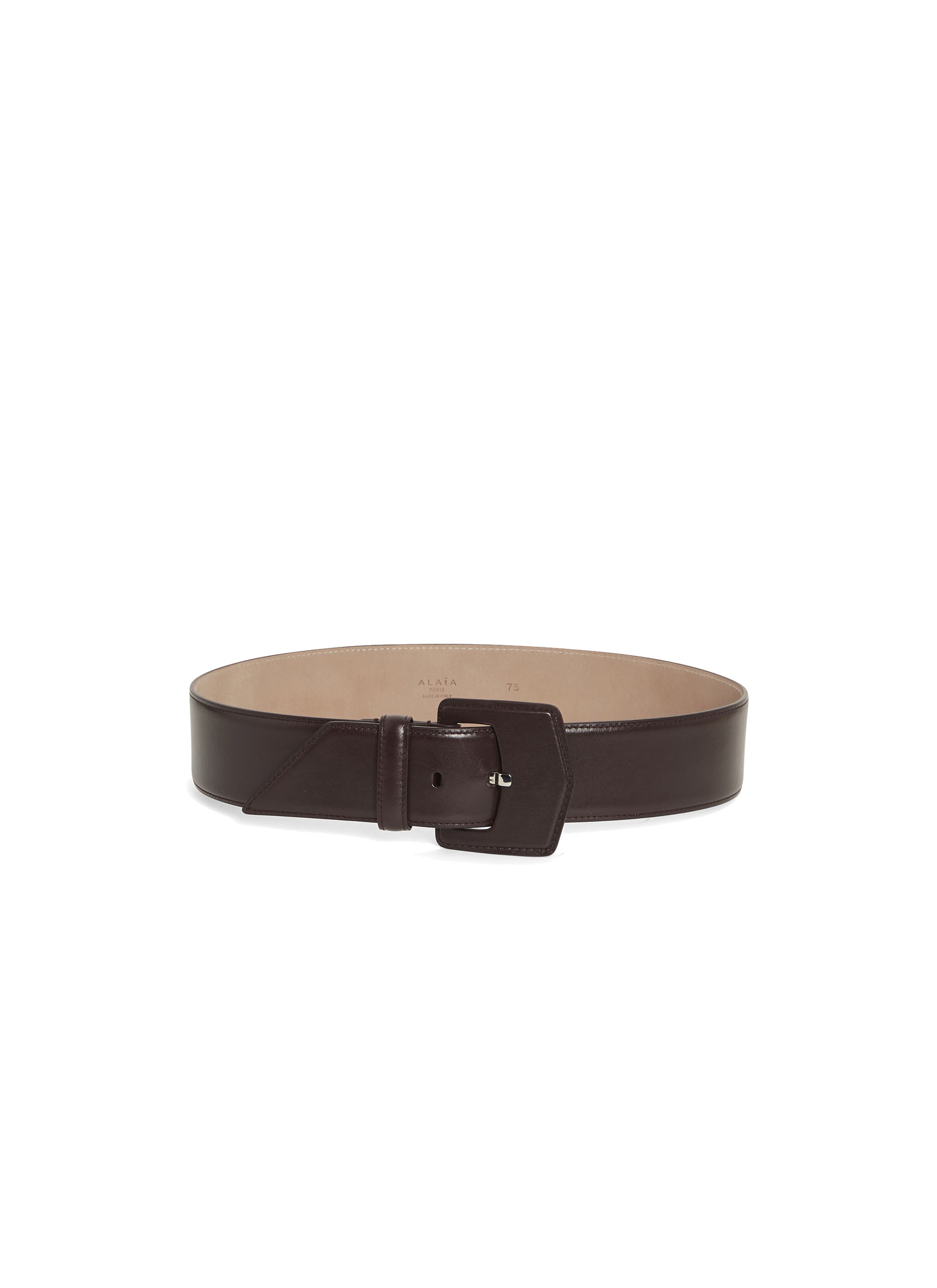 Ceinture à boucle géométrique oversize en cuir - Almandite