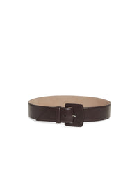 Ceinture à boucle géométrique oversize en cuir - Almandite