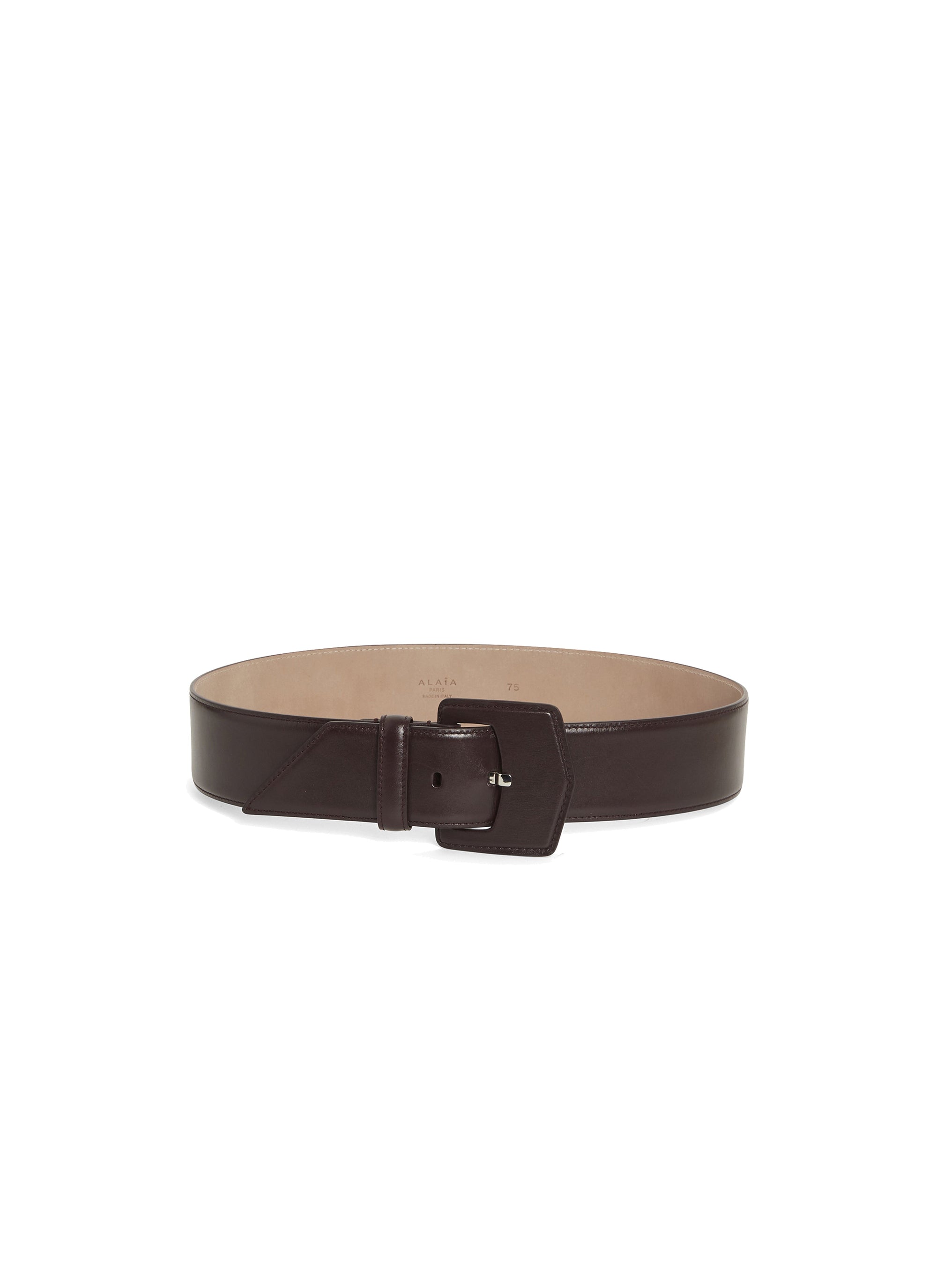 Ceinture à boucle géométrique oversize en cuir - Almandite