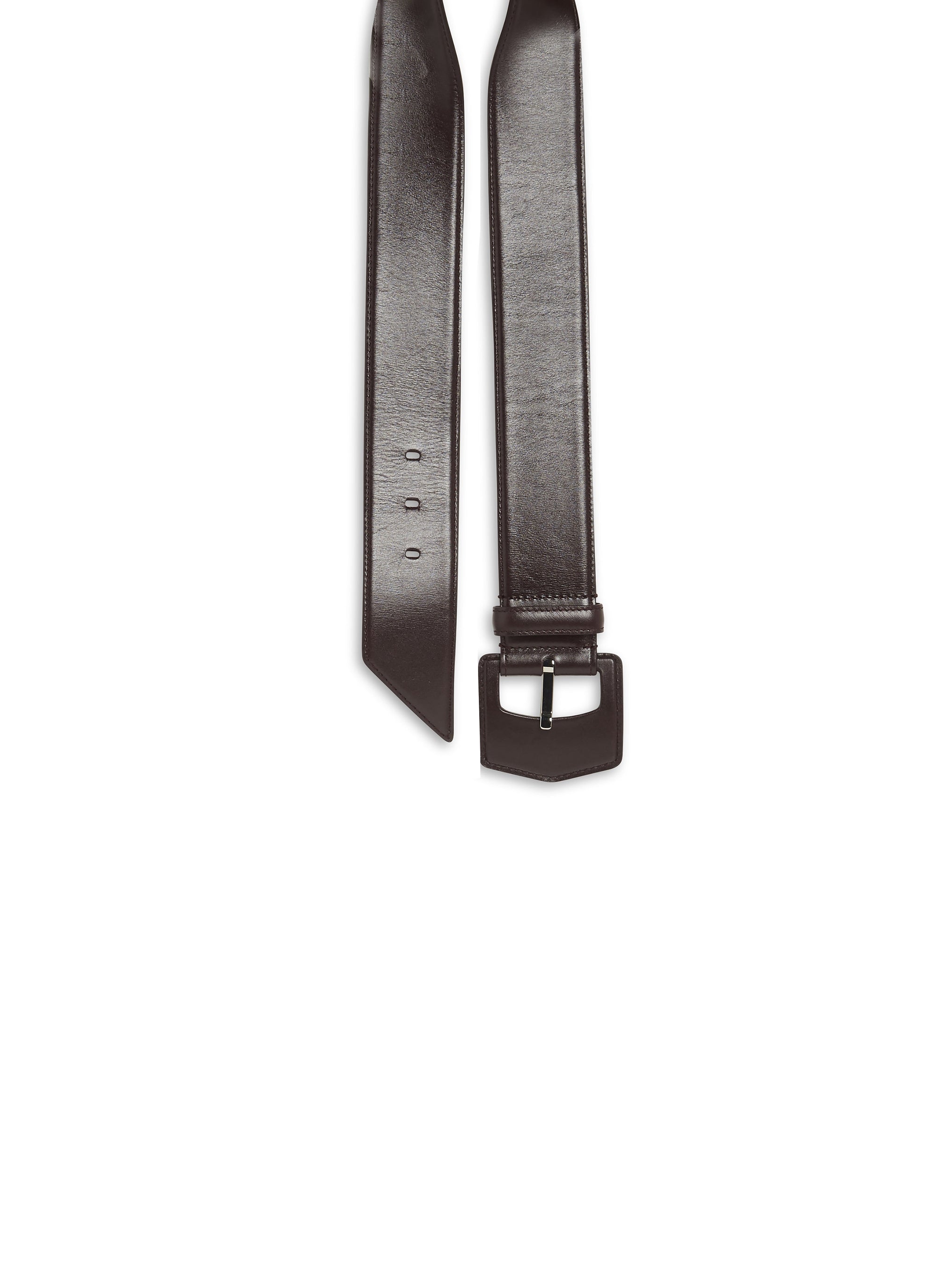 Ceinture à boucle géométrique oversize en cuir - Almandite
