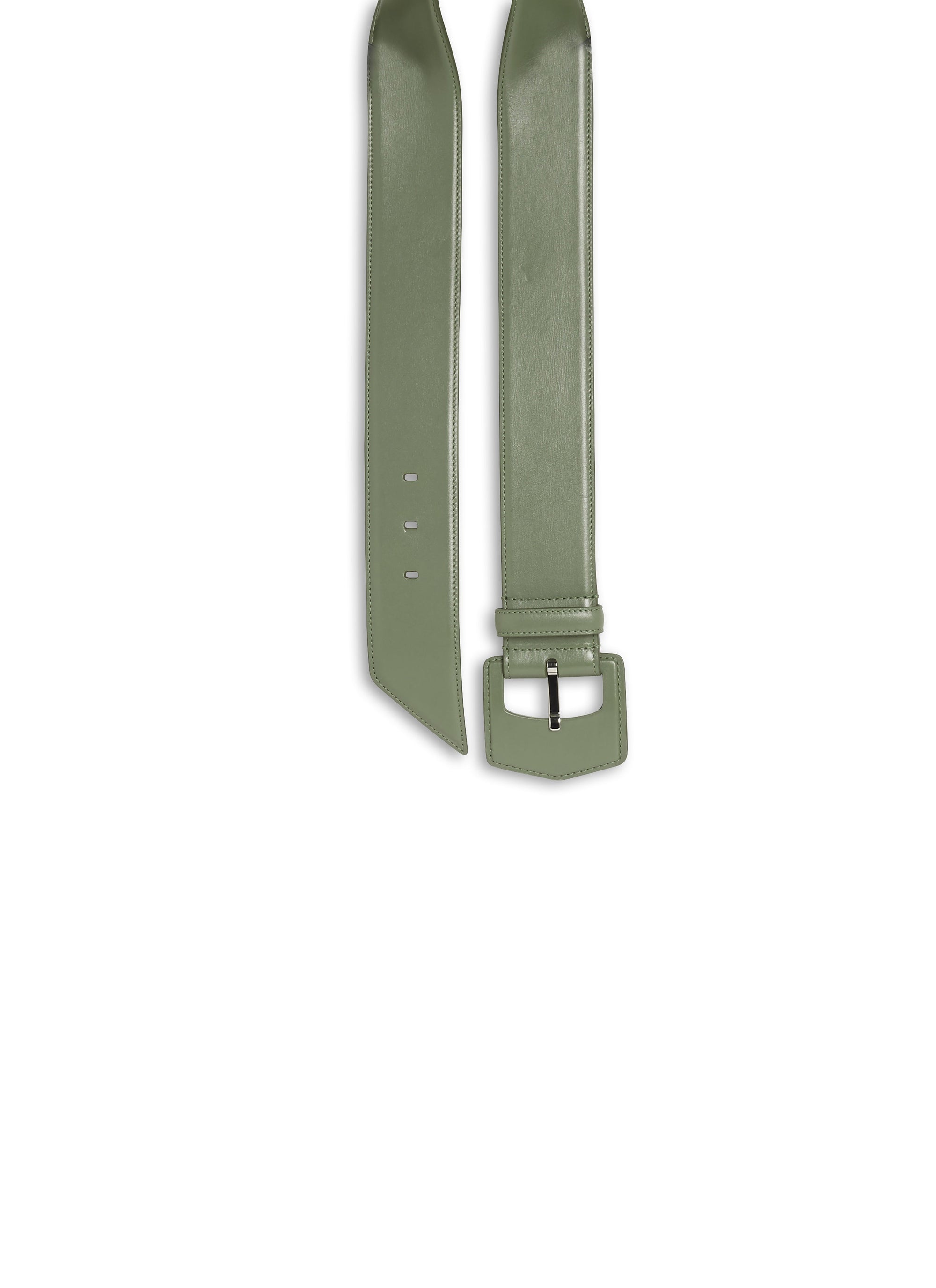 Ceinture à boucle géométrique oversize en cuir - Aloe