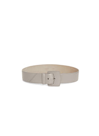 Ceinture à boucle géométrique oversize en cuir - Tourterelle