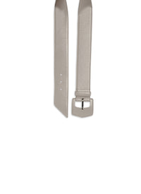Oversized geometric buckle belt in leather - Turtle Dove
