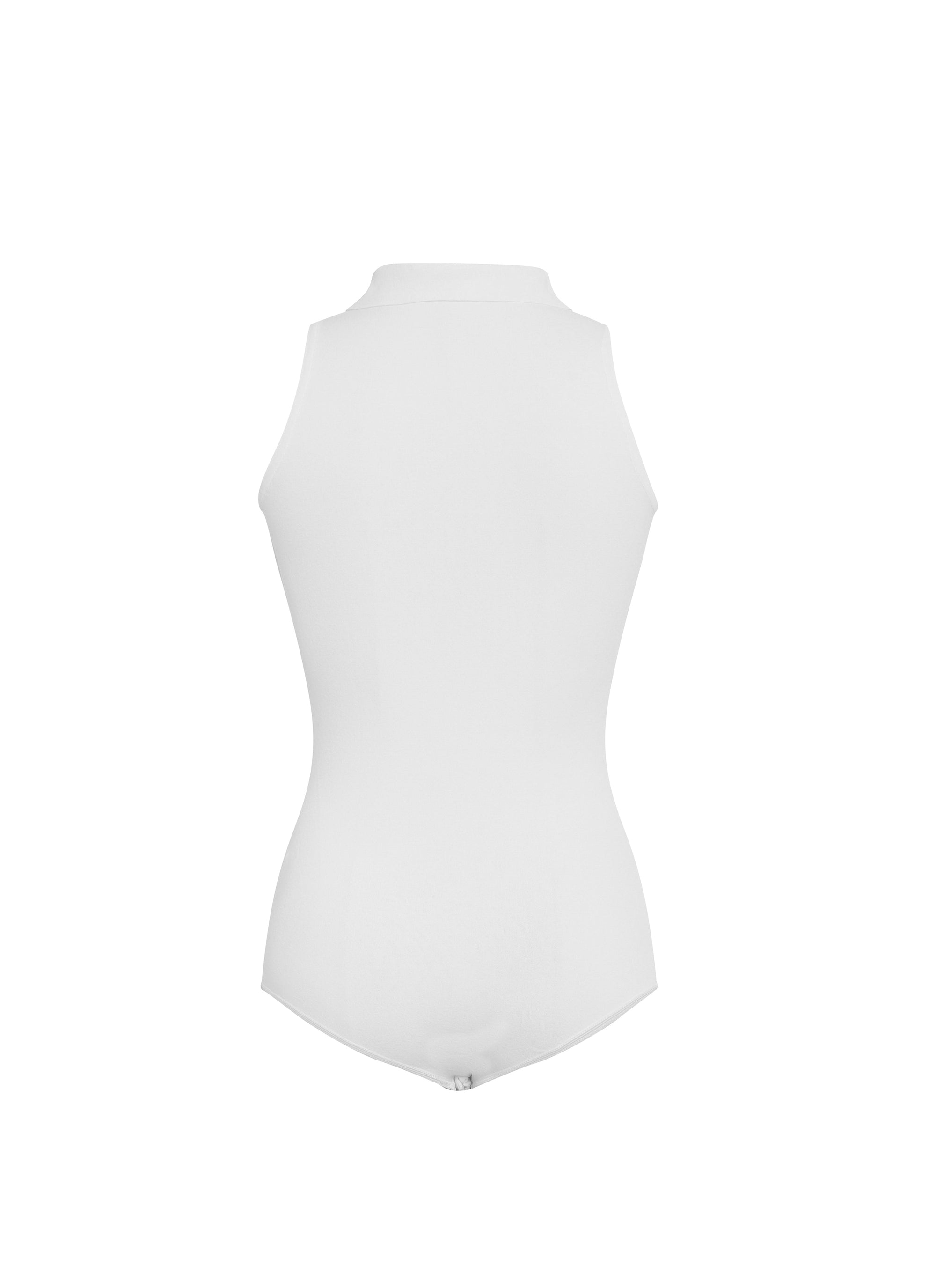 Body sans manches à col classique boutonné - Blanc