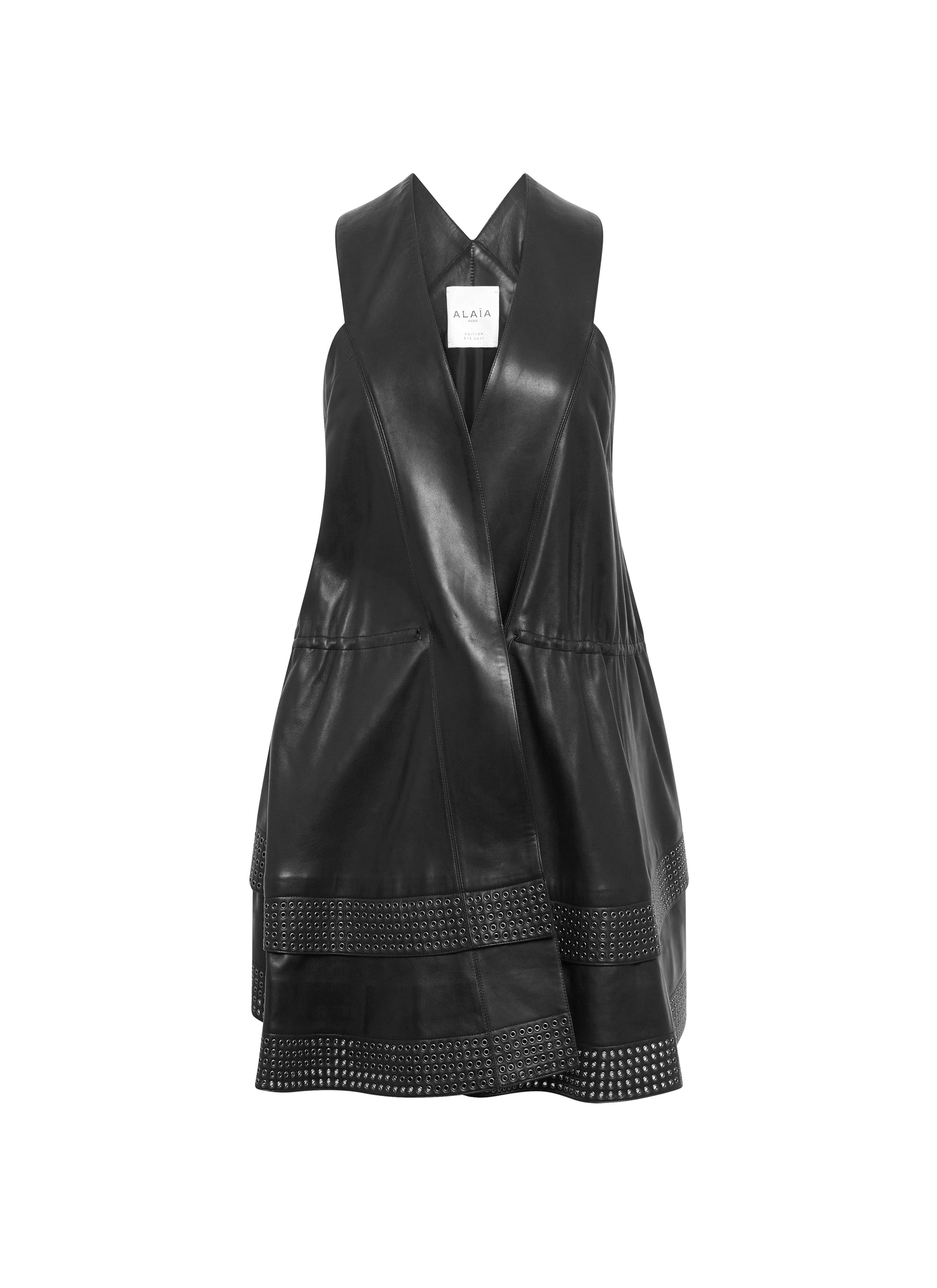 Robe oeillets en cuir - Noir