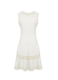 Robe courte sans manches Loden en laine - Blanc