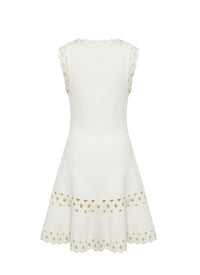 Robe courte sans manches Loden en laine - Blanc
