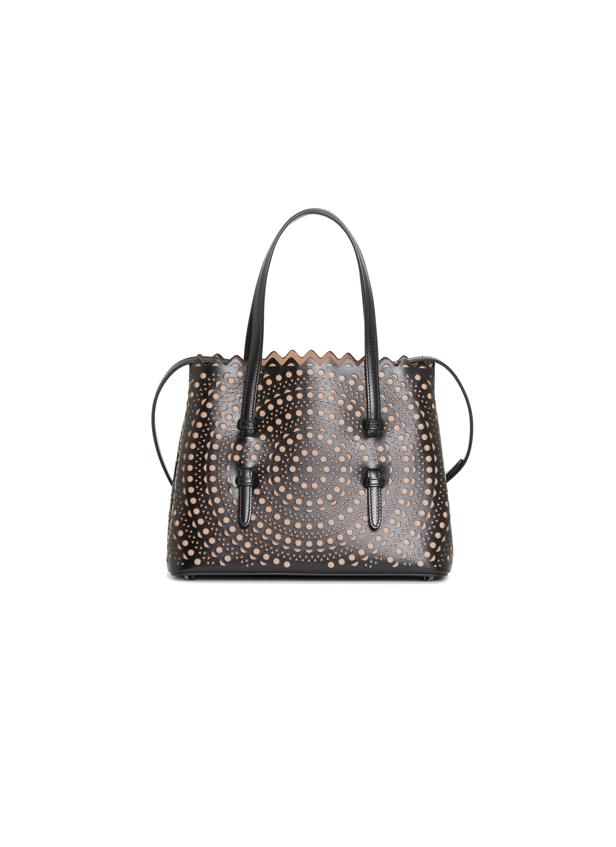 Sac Mina à bandoulière ajouré en cuir - Noir & Sable