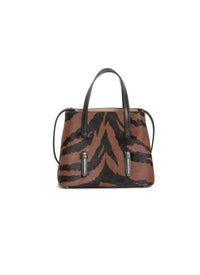 Sac Mina en cuir - Marron & Noir