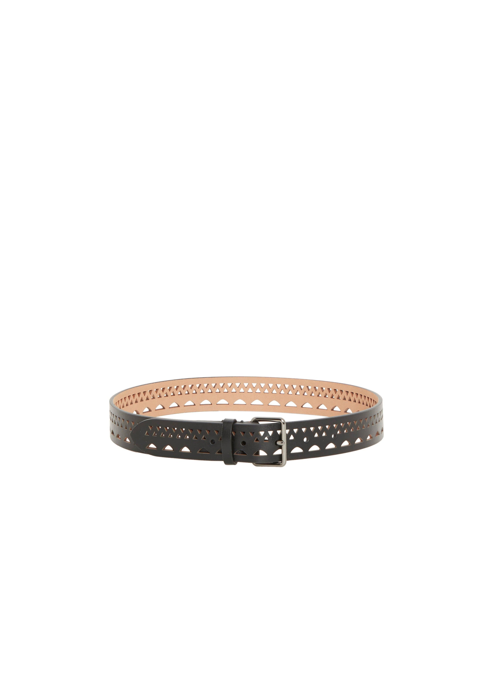 Fine Leather Buckle Belt - Black