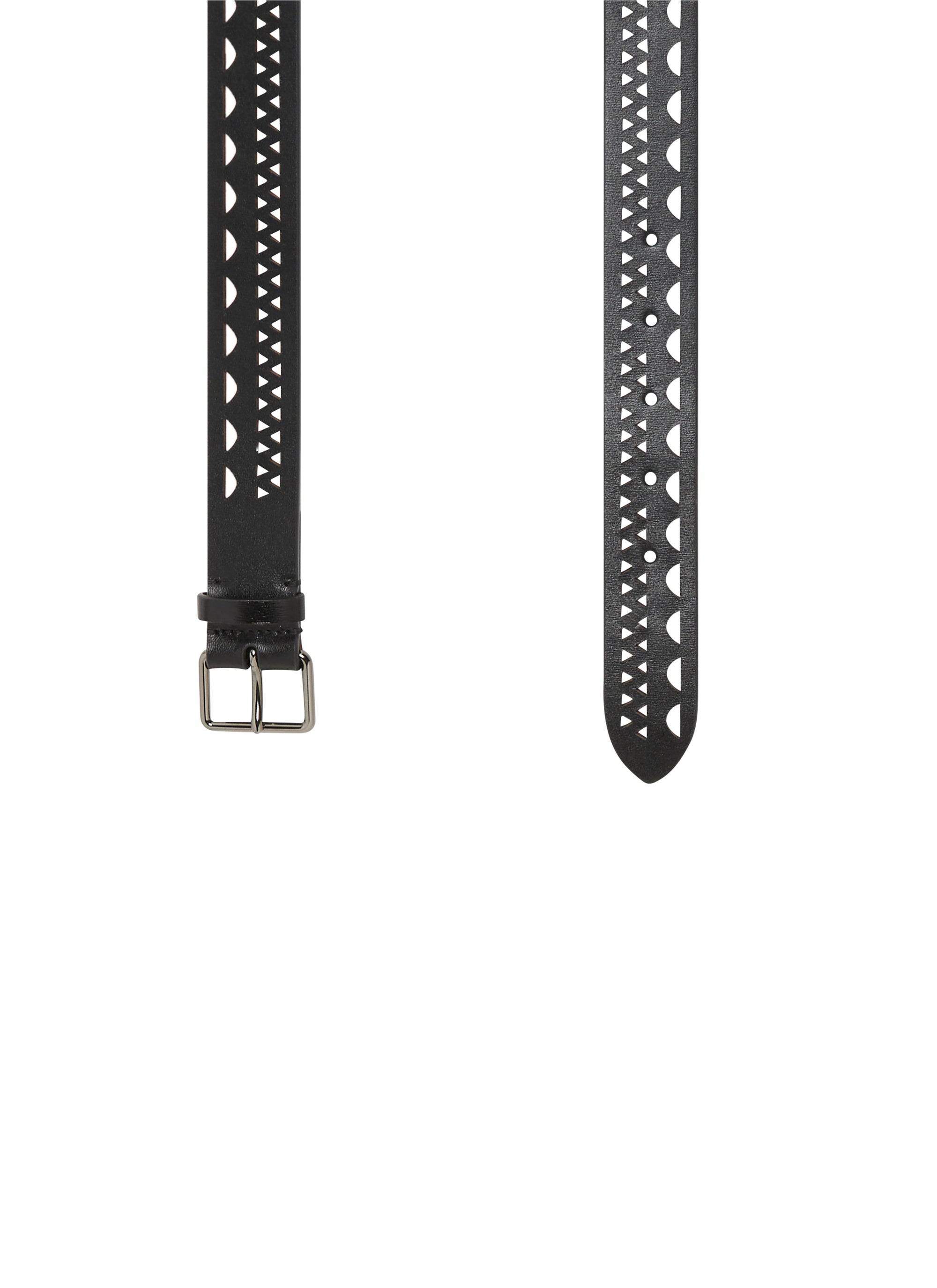 Fine Leather Buckle Belt - Black
