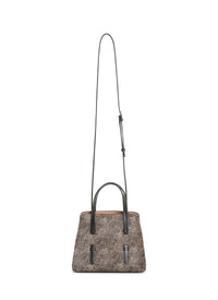 Sac Mina moucheté en cuir - Noir & Beige