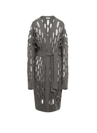Cardigan long en laine - Gris Foncé