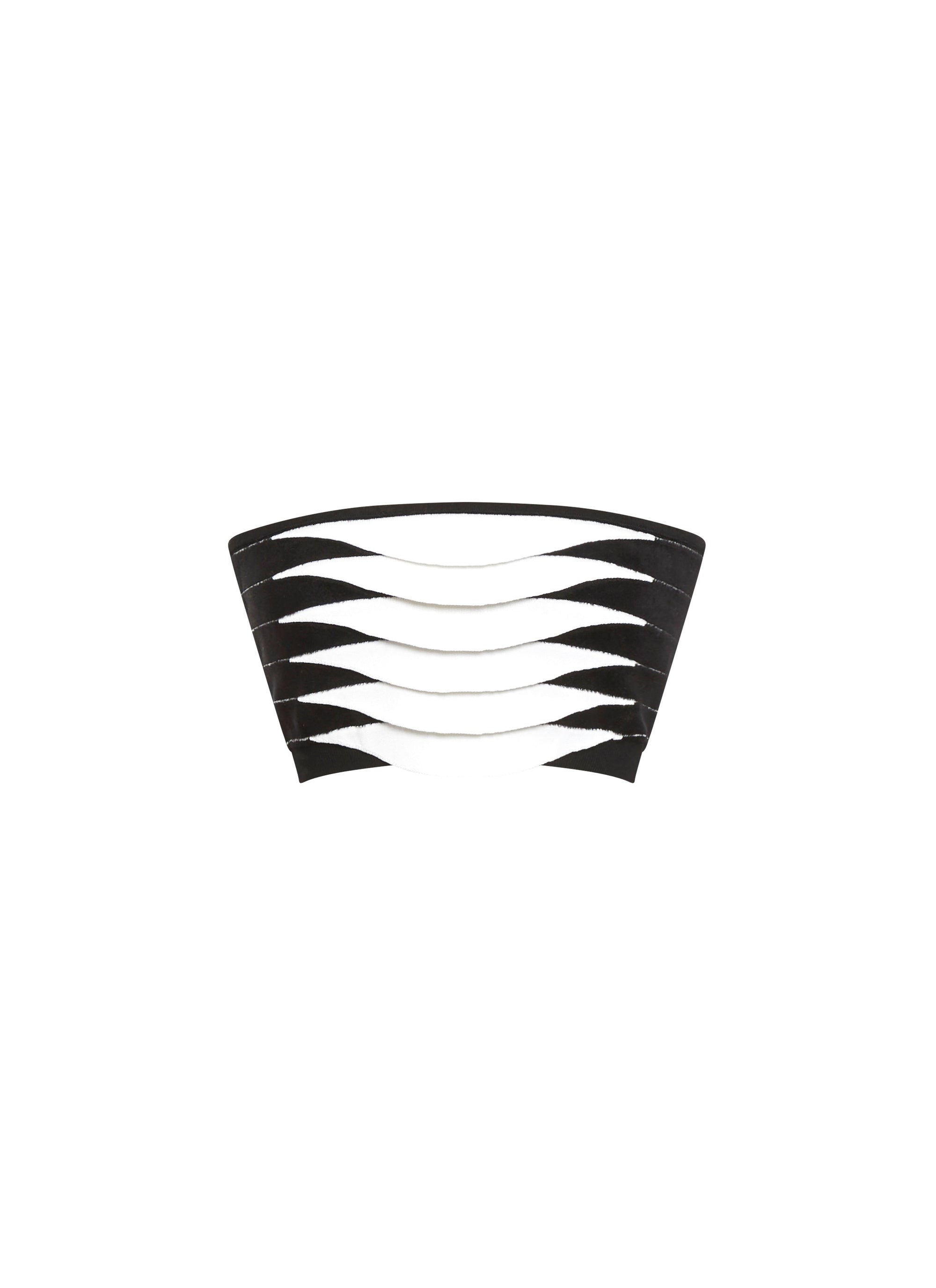 Graphic print bandeau bra - Black & White