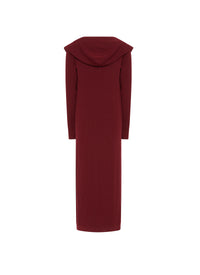 Manteau gilet long à capuche - Bordeaux