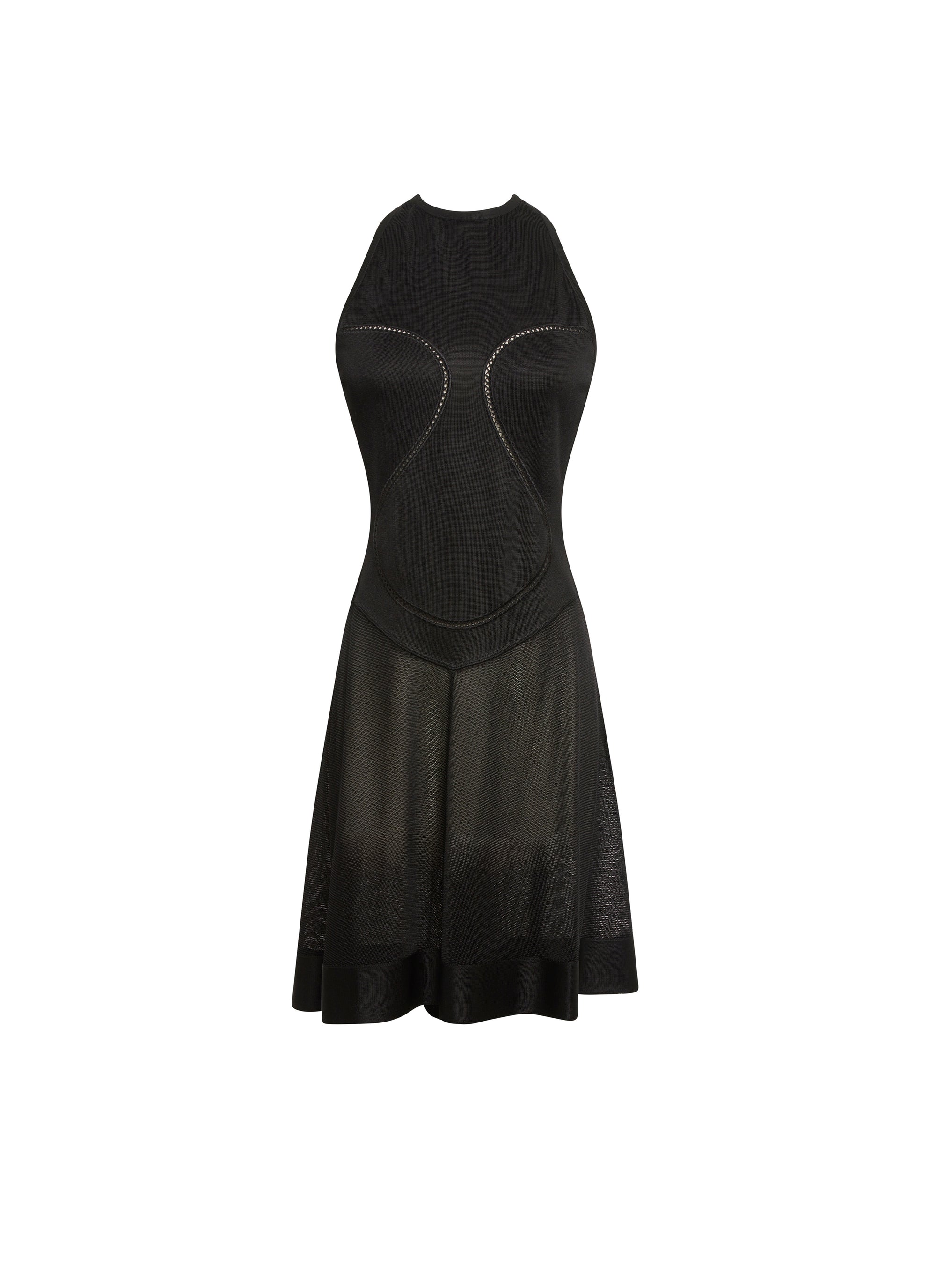 Robe courte à dos ouvert avec bretelles croisés - Noir Alaia