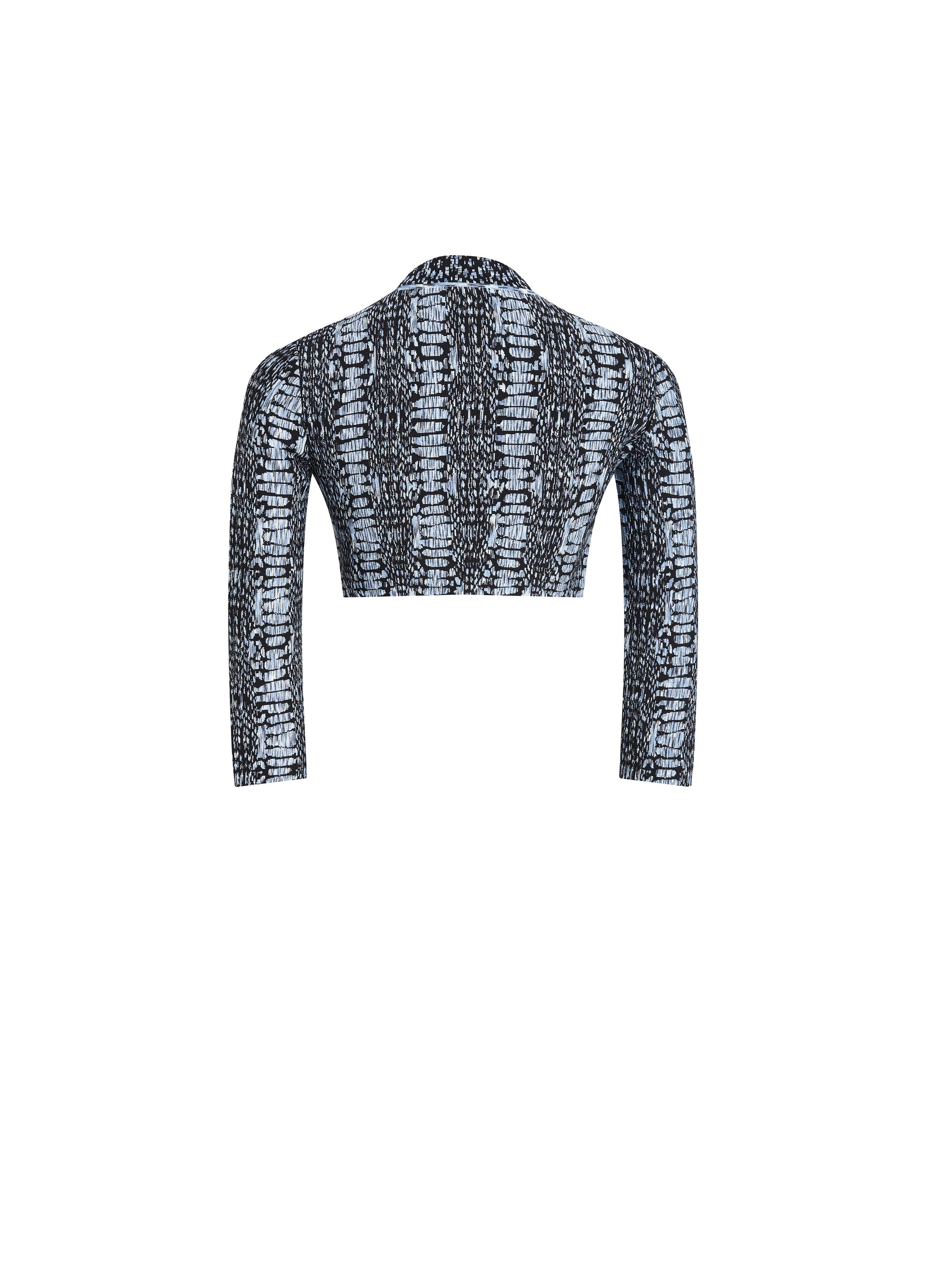 Cardigan court imprimé python - Noir & Bleu