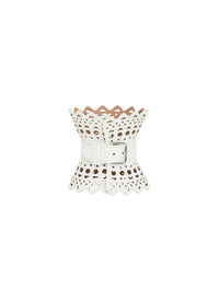 Leather Corset Bracelet - Optic White