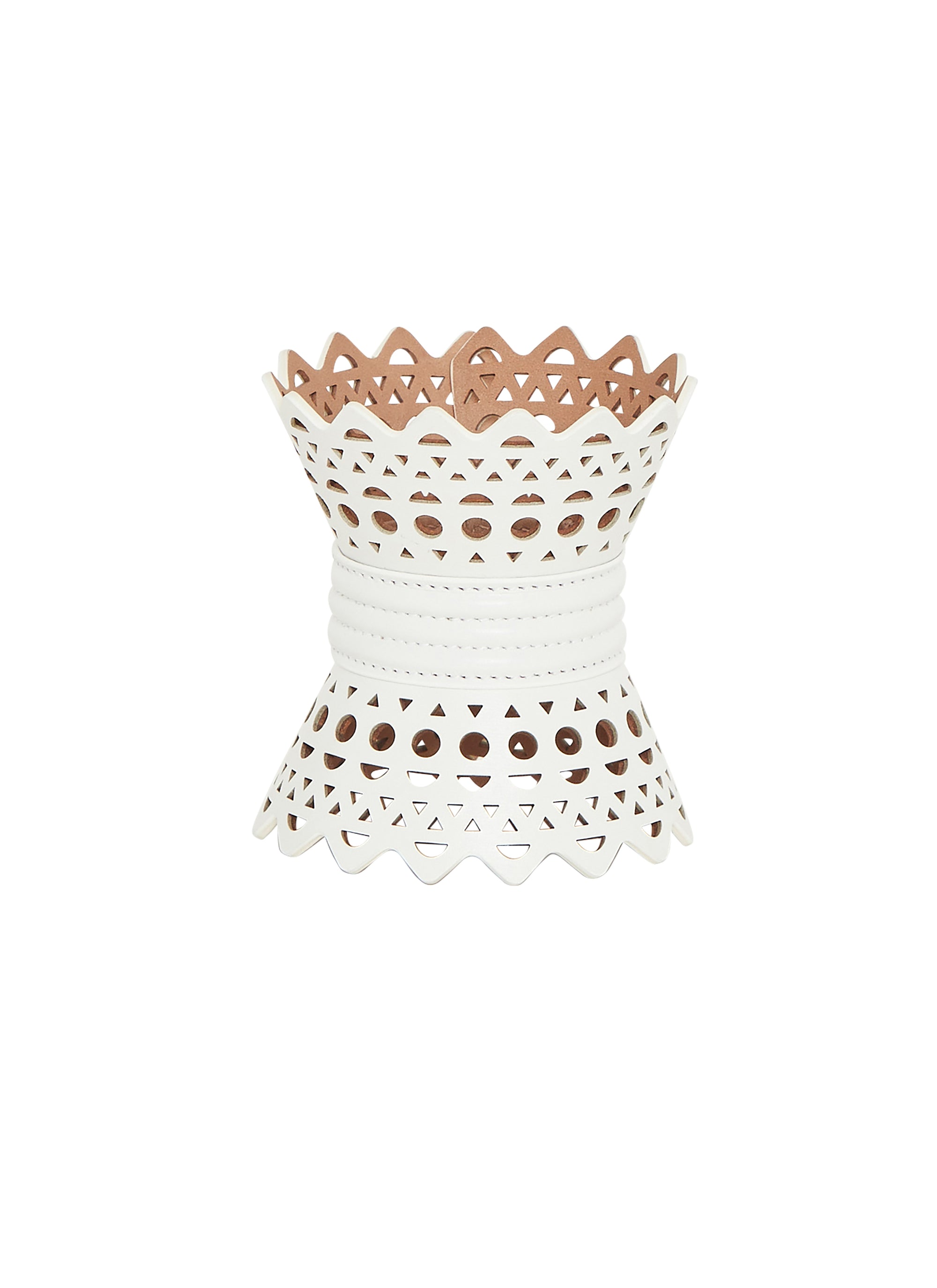 Leather Corset Bracelet - Optic White